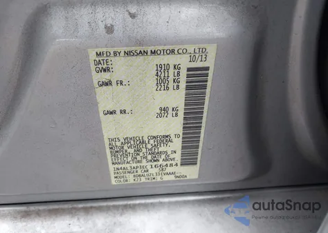2014 Nissan Altima 2.5 Sv from USA, damaged, VIN 1N4AL3AP3EC166484